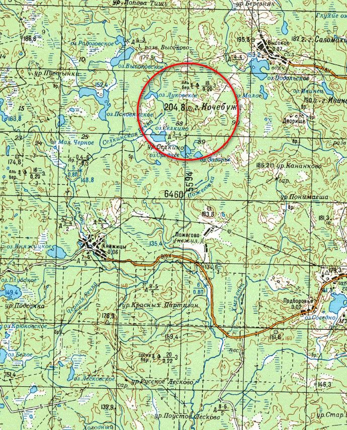 Топографическая карта О-35-70 Новоселье-Молоди-Княжицы-Костелево