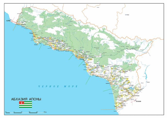 Векторные карты Абхазии для скачивания и печати AI SVG EPS PDF CDR
