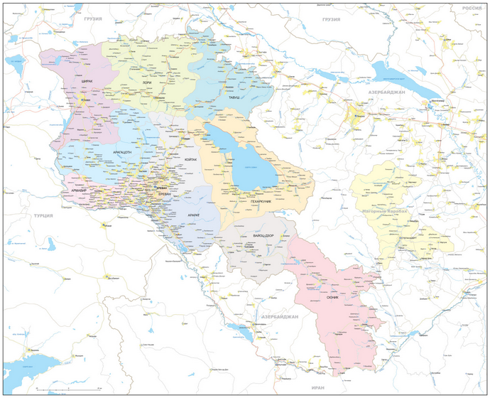 Векторные карты Армении для скачивания и печати AI SVG EPS PDF CDR