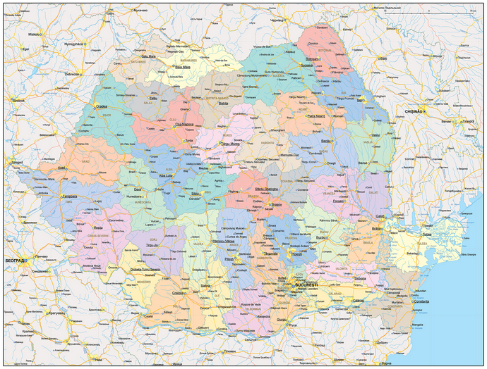 Векторные карты Румынии для скачивания и печати AI SVG EPS PDF CDR