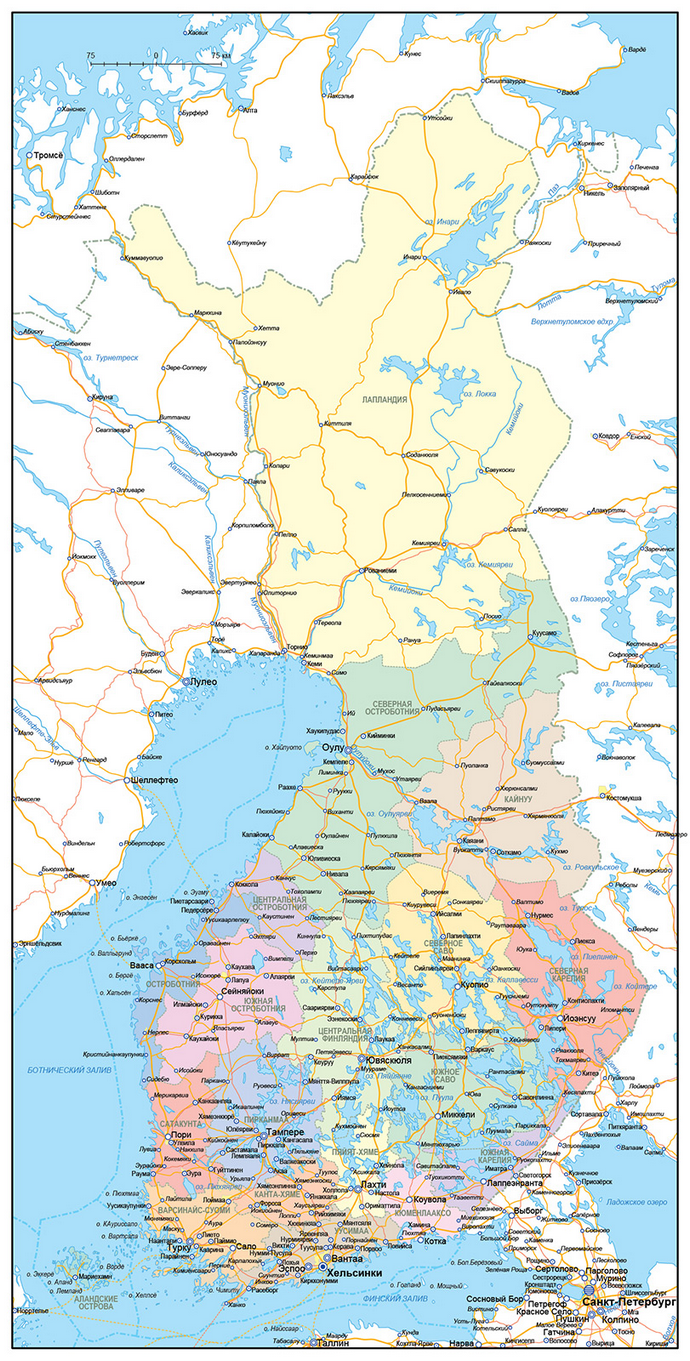 Векторные карты Финляндии для скачивания и печати AI SVG EPS PDF CDR