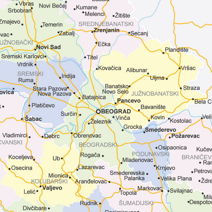 Подробные карты Сербии