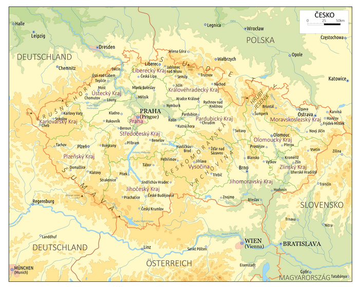 Векторные карты Чехии для скачивания и печати AI SVG EPS PDF CDR