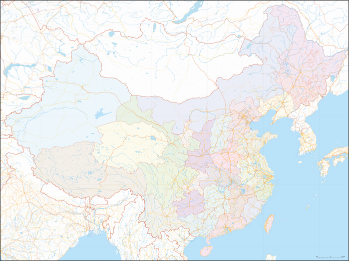 Векторная карта Китай-КАБ