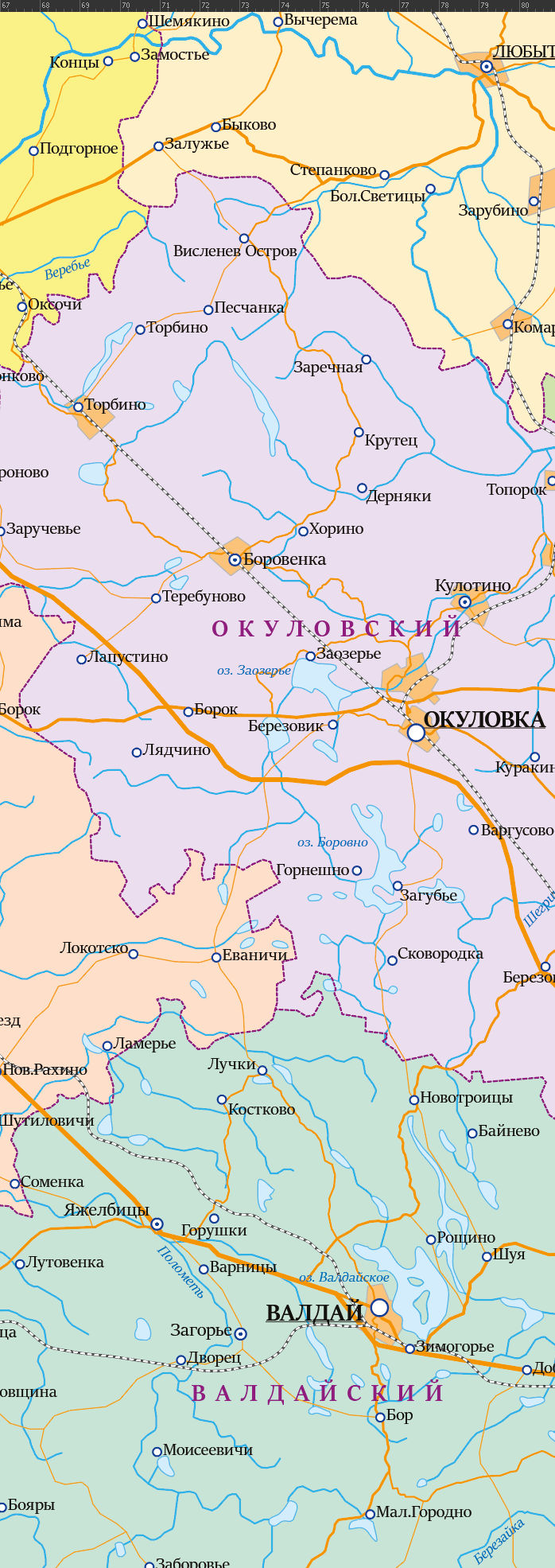 Векторная административная карта Новгородской области (АБ)