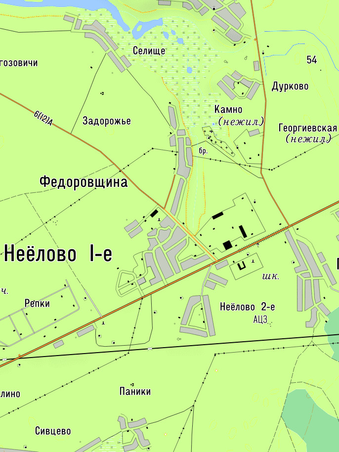Топографическая карта окрестностей Пскова