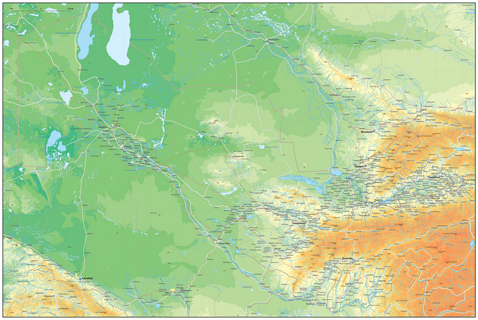 Векторные карты Узбекистана для скачивания и печати AI SVG EPS PDF CDR