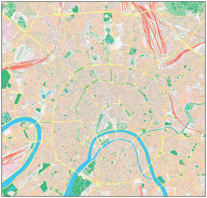 Векторные карты Москвы для скачивания и печати AI SVG EPS PDF CDR