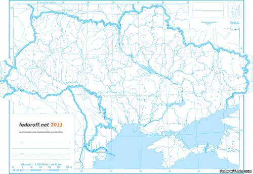 Контурная карта украины с городами