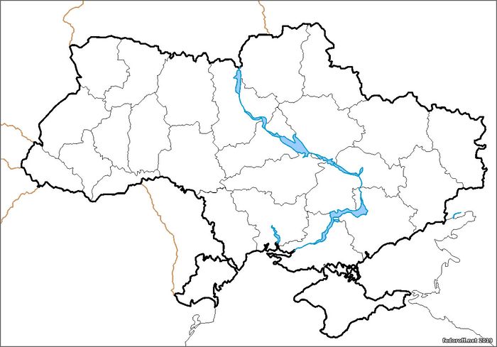 Контурная карта Украины
