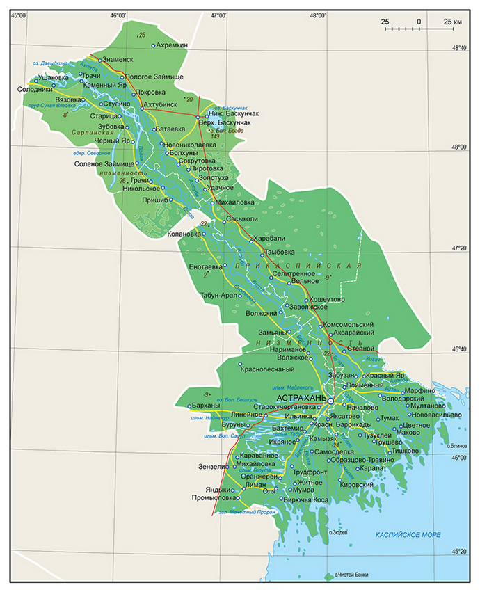 Векторные карты Астраханской области для скачивания и печати AI SVG EP