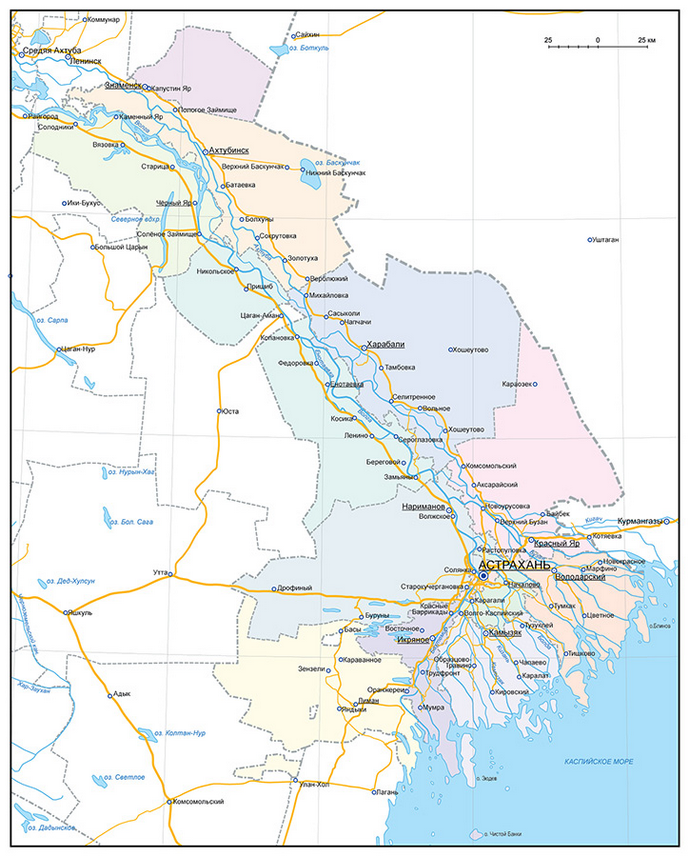 Векторные карты Астраханской области для скачивания и печати AI SVG EP
