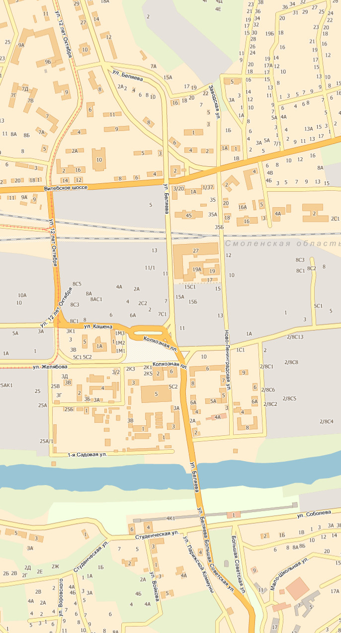 Карта города Смоленска на 2023 год для скачивания и печати PDF PNG JPG