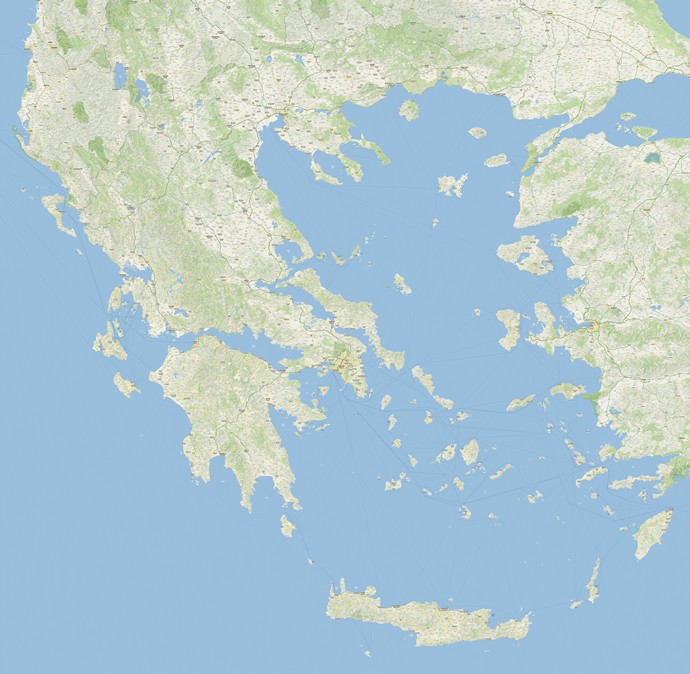 Подробная карта Греции