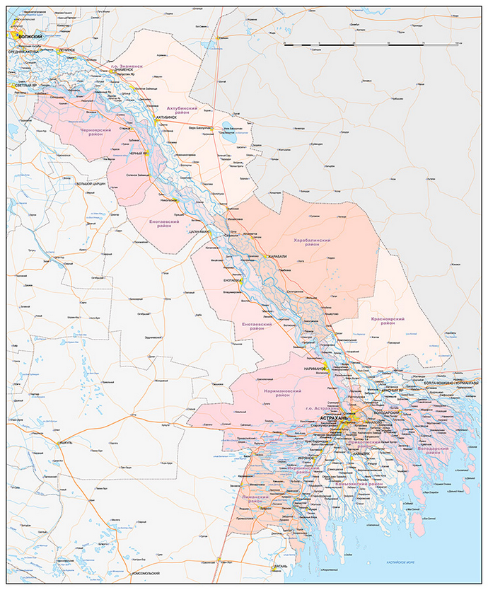 Векторные карты Астраханской области для скачивания и печати AI SVG EP