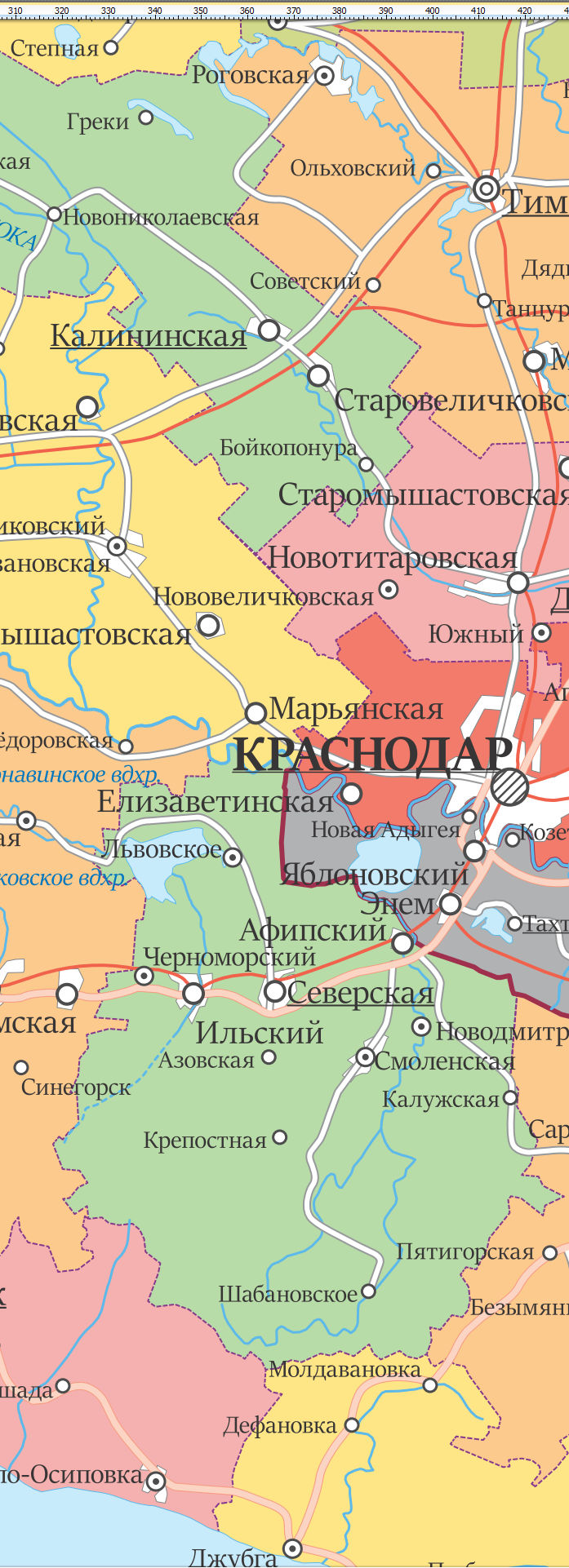 Векторная карта Краснодарский край-АЦ