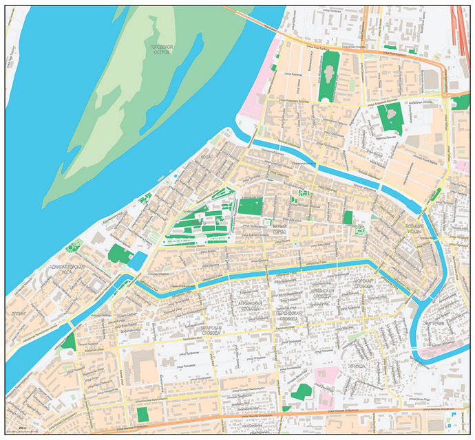 Векторные карты Астрахани для скачивания и печати AI SVG EPS PDF CDR