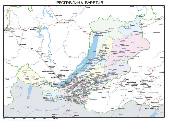 Векторные карты Республики Бурятия для скачивания и печати AI SVG EPS