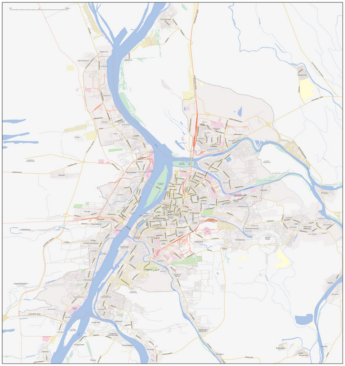 Векторные карты Астрахани для скачивания и печати AI SVG EPS PDF CDR