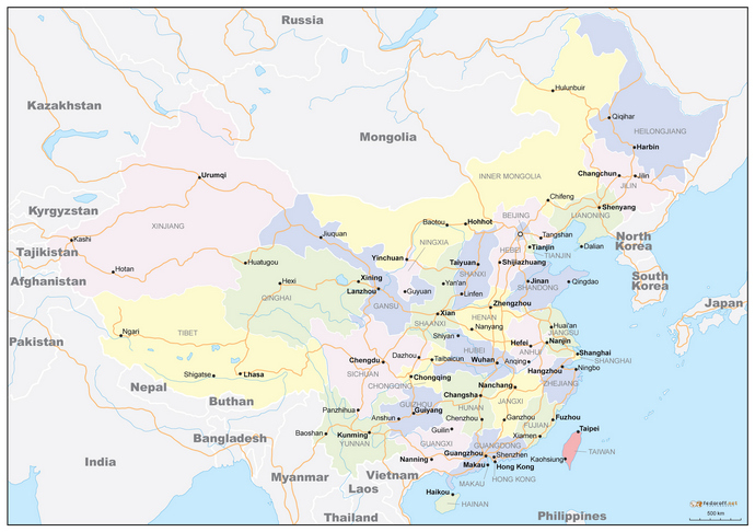 Скачать карту Китая