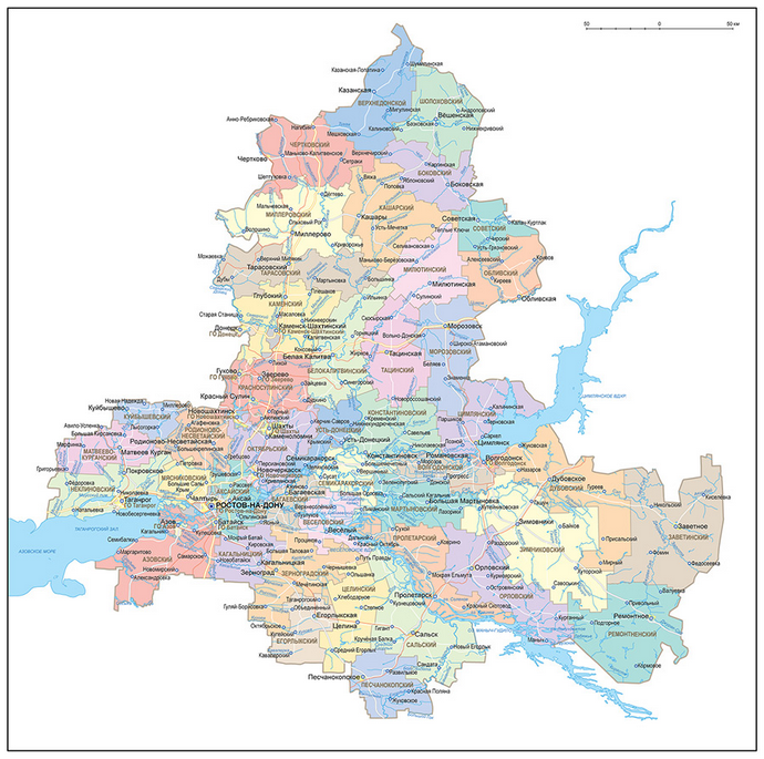 Векторные карты Ростовской области для скачивания и печати AI SVG EPS