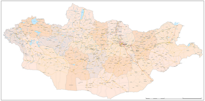 Векторные карты Монголии для скачивания и печати AI SVG EPS PDF CDR
