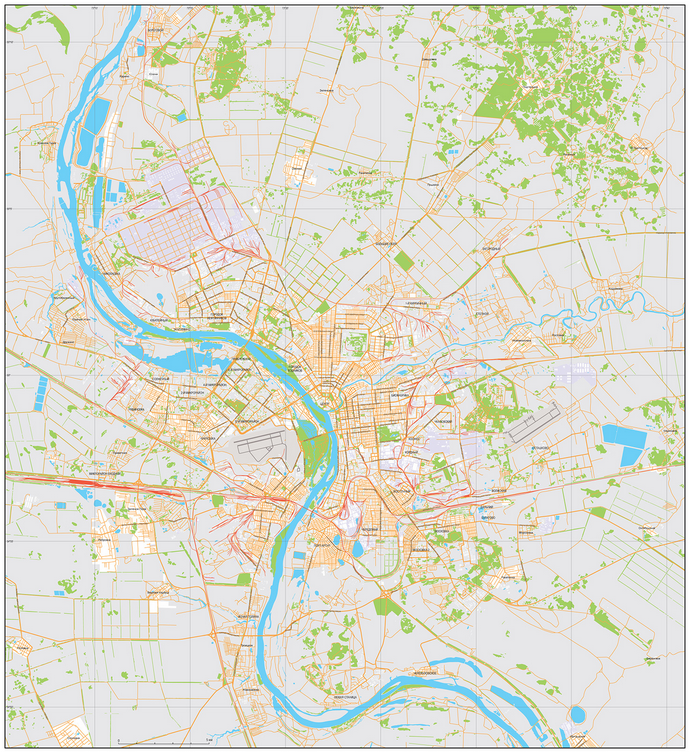 Векторные карты Омска для скачивания и печати AI SVG EPS PDF CDR
