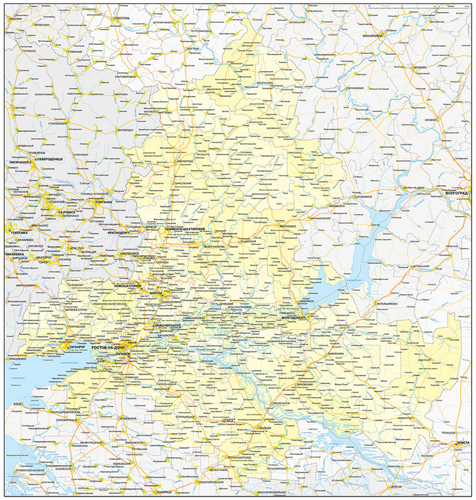 Векторные карты Ростовской области для скачивания и печати AI SVG EPS