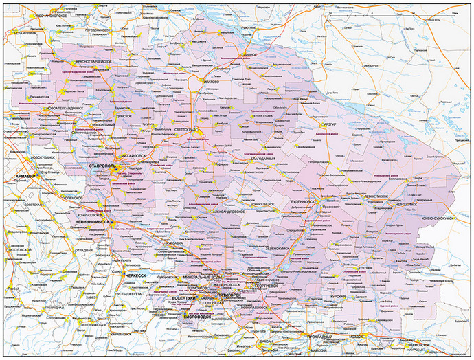Векторные карты Ставропольского края для скачивания и печати AI SVG EP