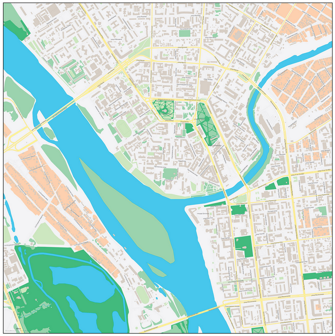 Векторные карты Омска для скачивания и печати AI SVG EPS PDF CDR
