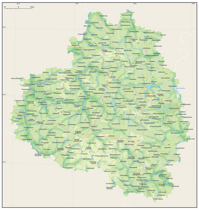 Векторные карты Тульской области для скачивания и печати AI SVG EPS PD