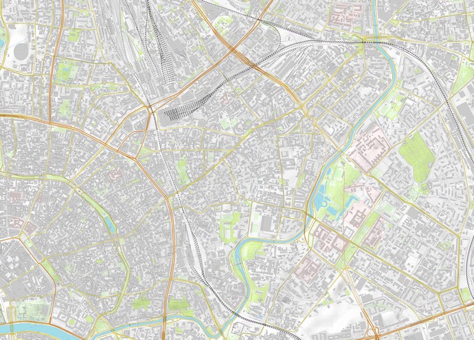 Карта Басманного района Москвы [для печати] [с номерами домов]