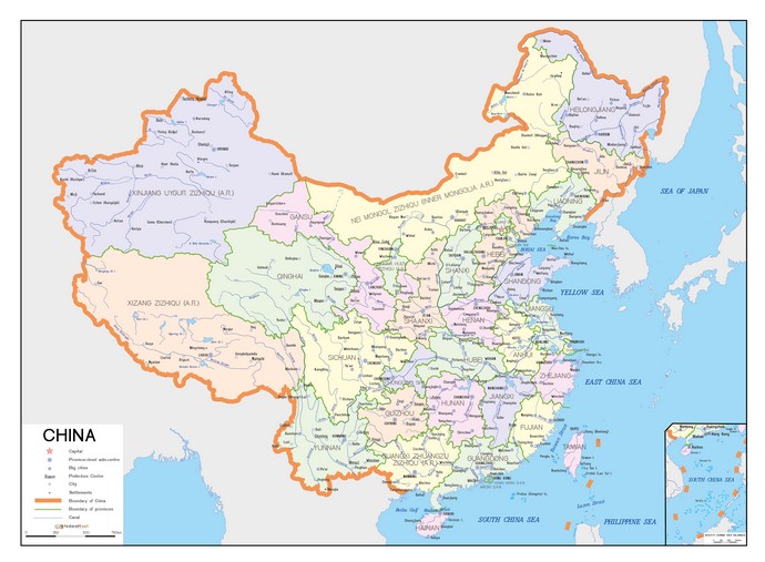 Скачать карту Китая