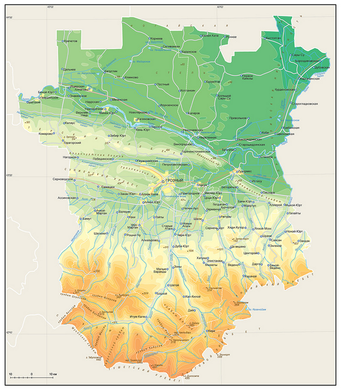 Векторные карты Республики Чечня для скачивания и печати AI SVG EPS PD