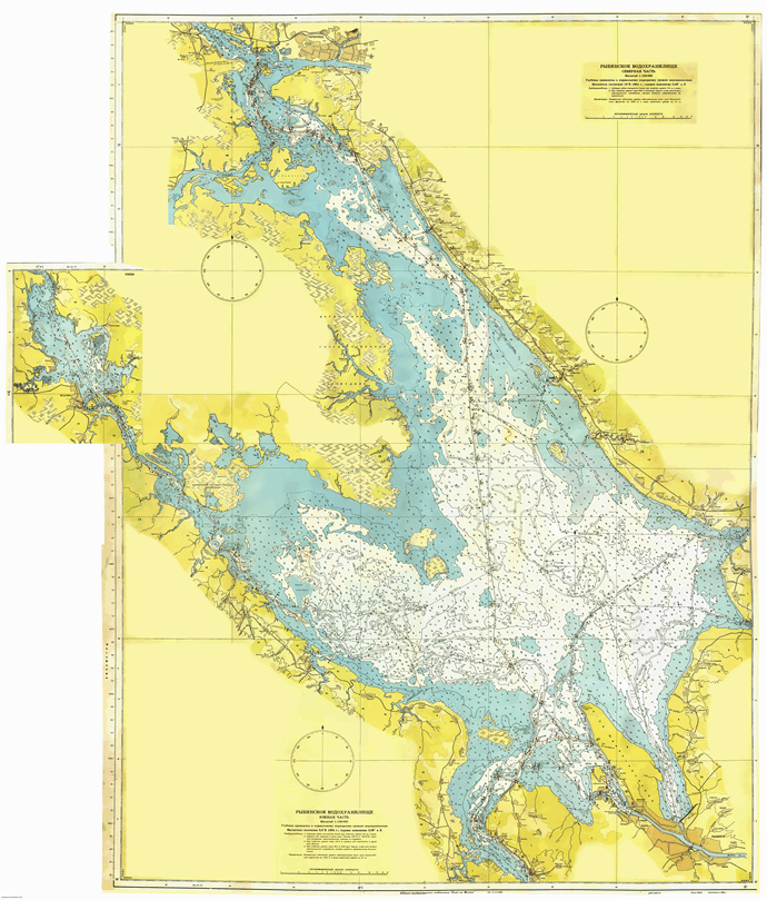 Карты Рыбинского водохранилища [глубины] PDF PNG JPG GeoTIFF
