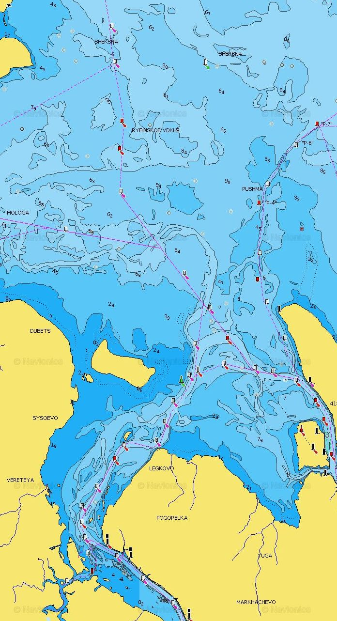 Карты Рыбинского водохранилища [глубины] PDF PNG JPG GeoTIFF