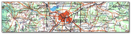 Топографическая карта окрестностей Минска