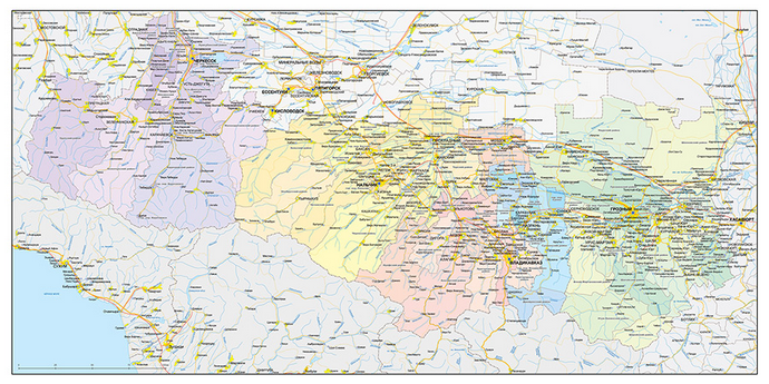 Векторные карты Республики Чечня для скачивания и печати AI SVG EPS PD