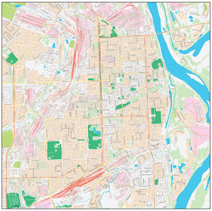 Векторные карты Кирова для скачивания и печати AI SVG EPS PDF CDR