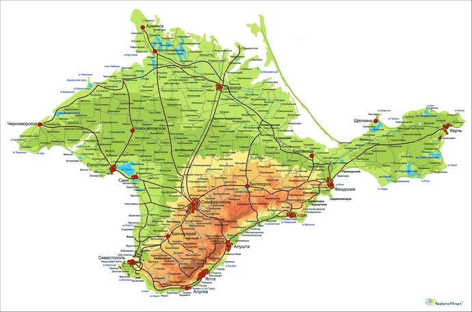 Физические карты Крыма