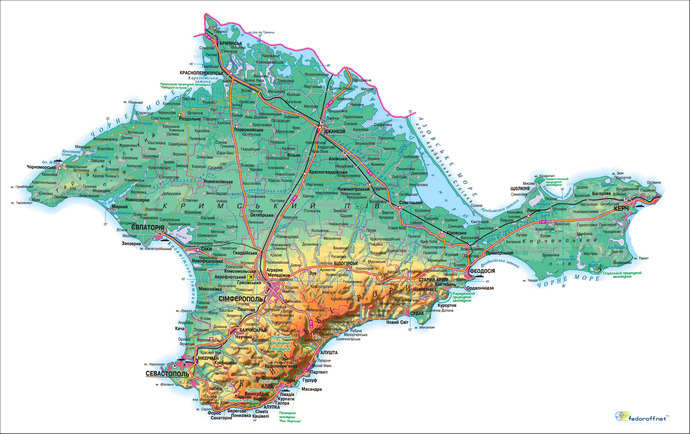 Физические карты Крыма