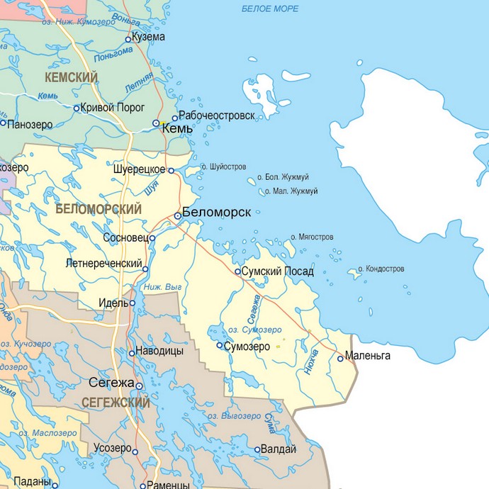 Векторные карты Карелии для скачивания и печати AI SVG EPS PDF CDR