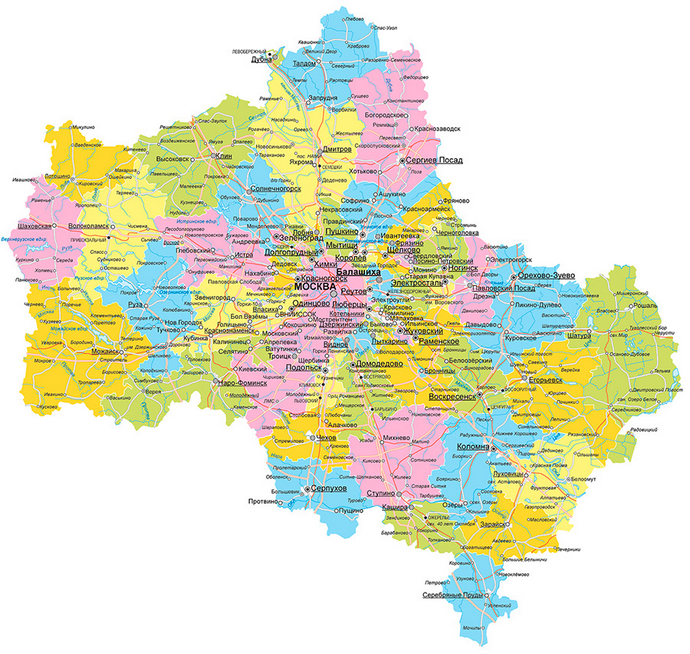 Векторные карты Московской области для скачивания и печати AI SVG EPS