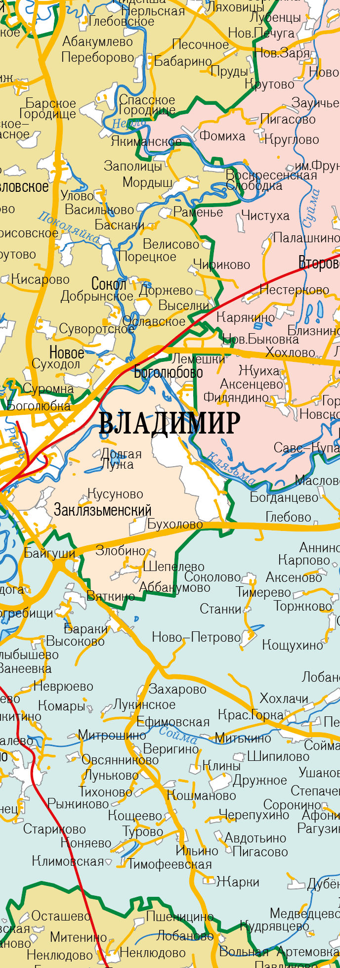 Векторные карты Владимирской области для скачивания и печати AI SVG EP