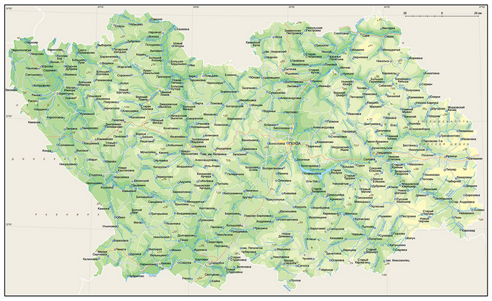Векторные карты Пензенской области для скачивания и печати AI SVG EPS