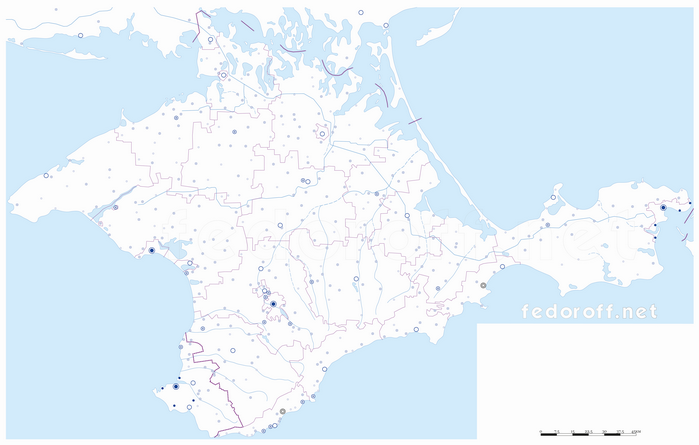 Векторная контурная административная карта Крым-КБ для скачивания и пе