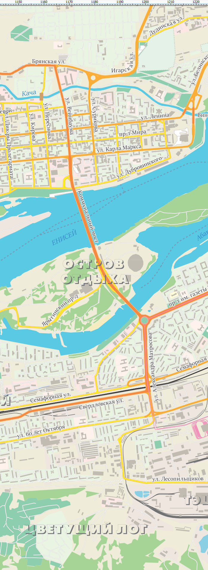 Векторная карта Красноярск-ШС