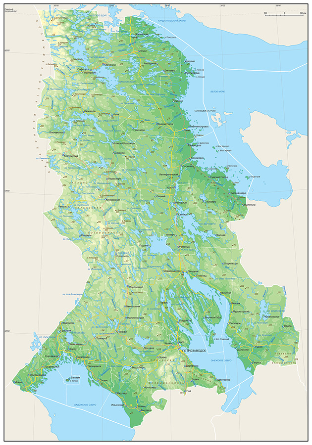Векторные карты Карелии для скачивания и печати AI SVG EPS PDF CDR