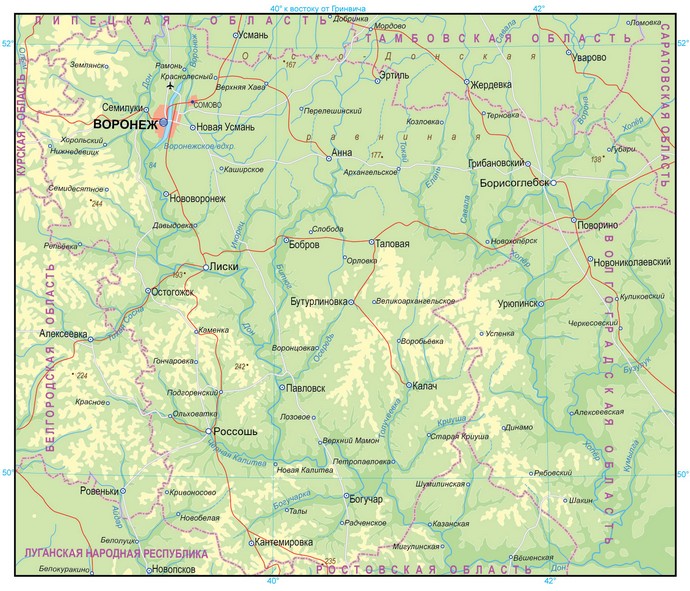 Векторные карты Воронежской области для скачивания и печати AI SVG EPS