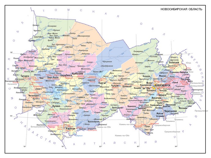 Векторные карты Новосибирской области